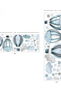 Väggdekal - Blå ballonger och moln